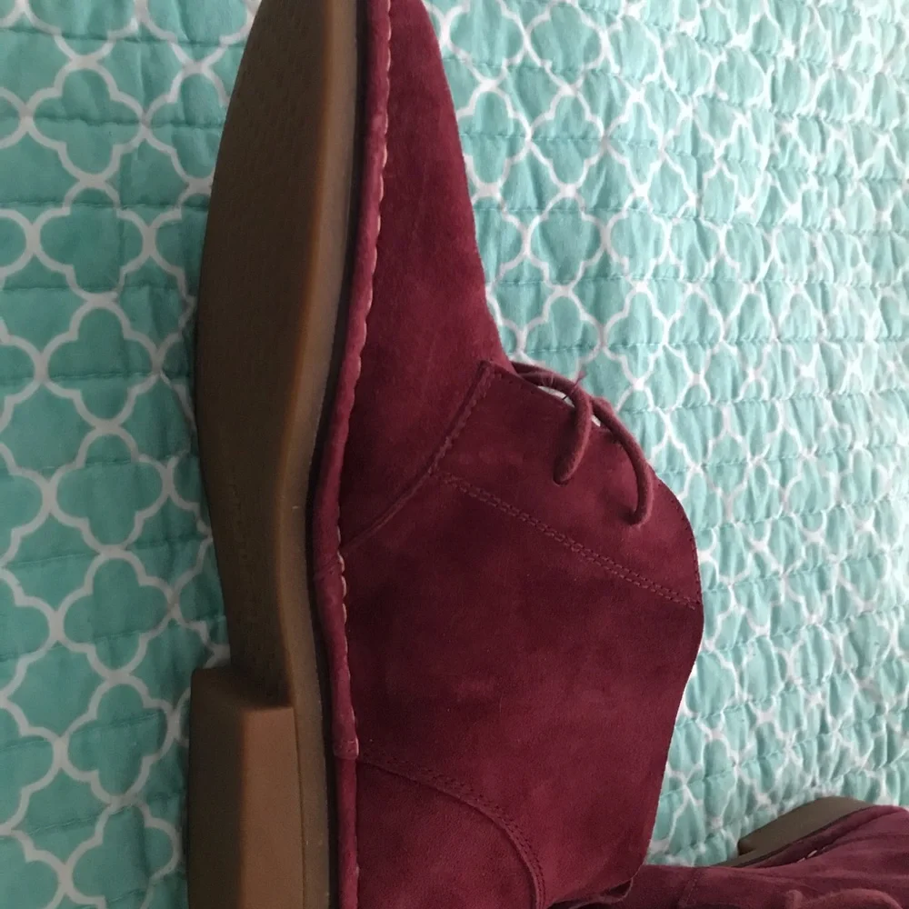 Hush Puppies Burgundy Suede Ankle Boots